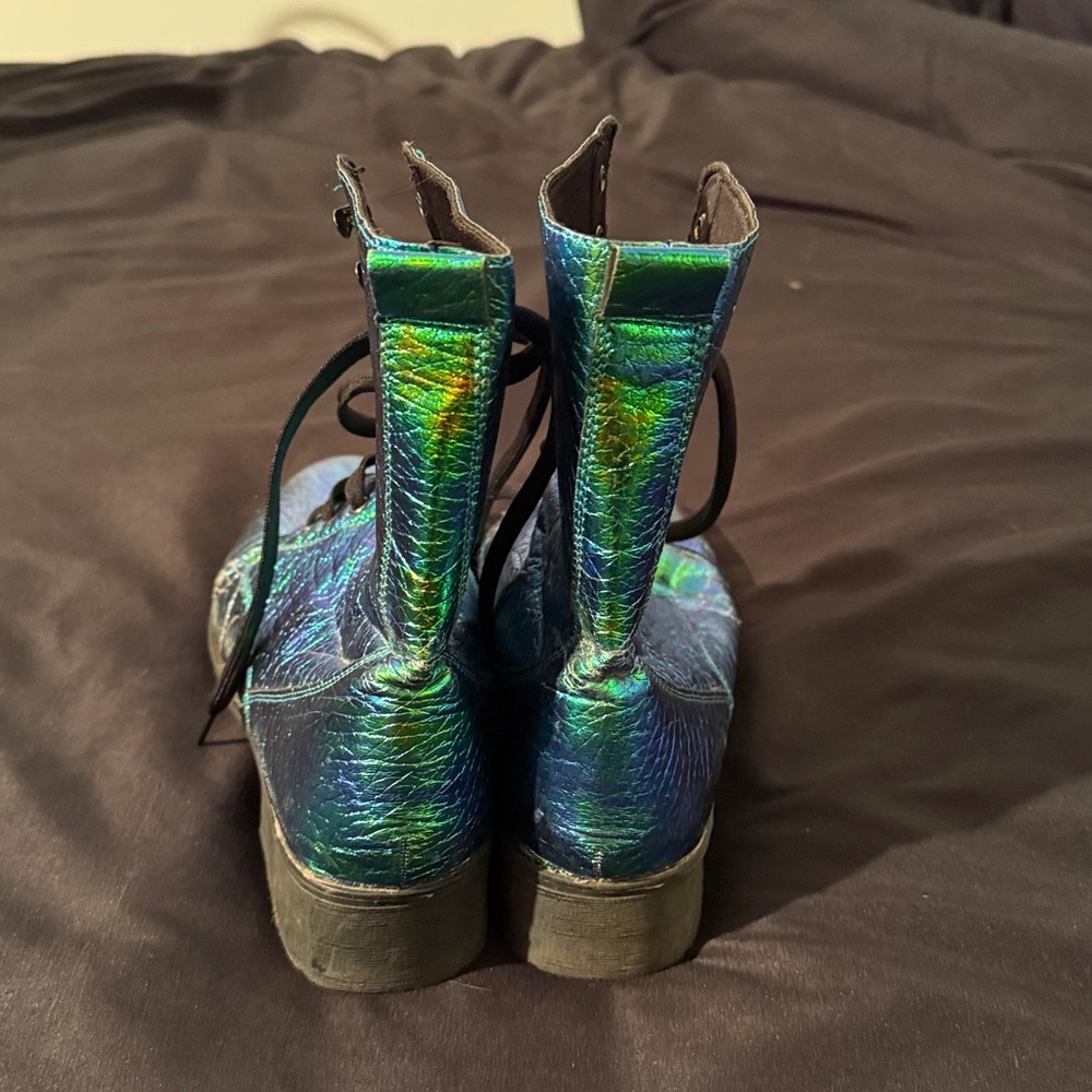 Iridescent Combat Boots - Picture 4 of 7